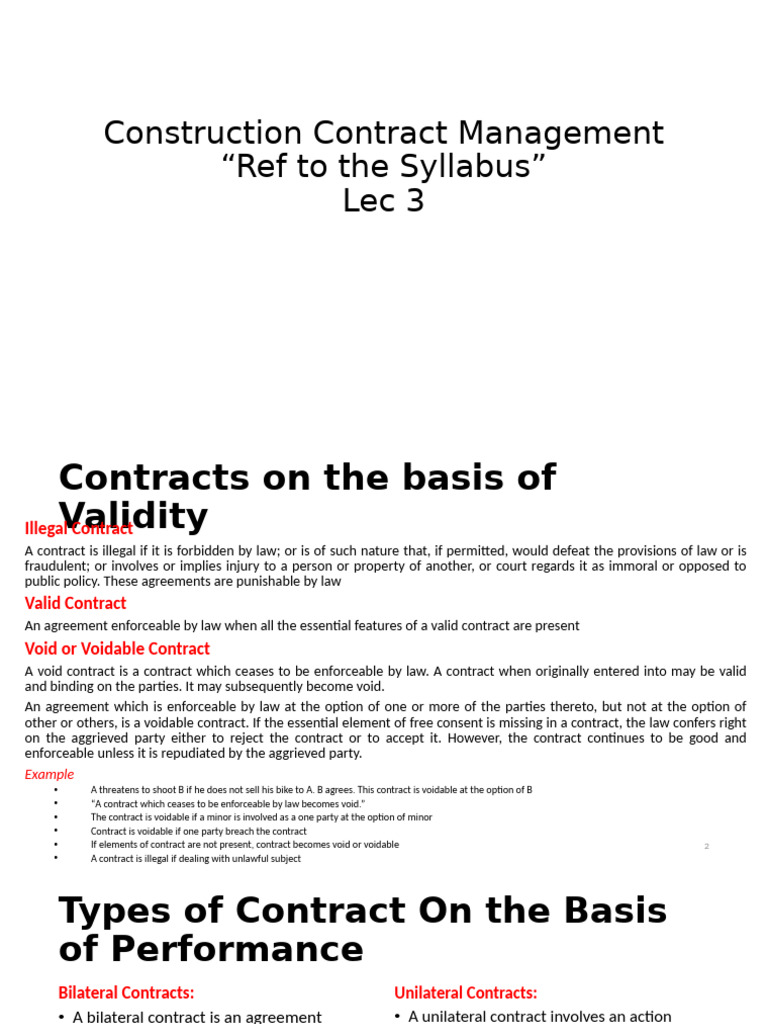 Construction Contract Types Explained | PDF | Offer And Acceptance ...