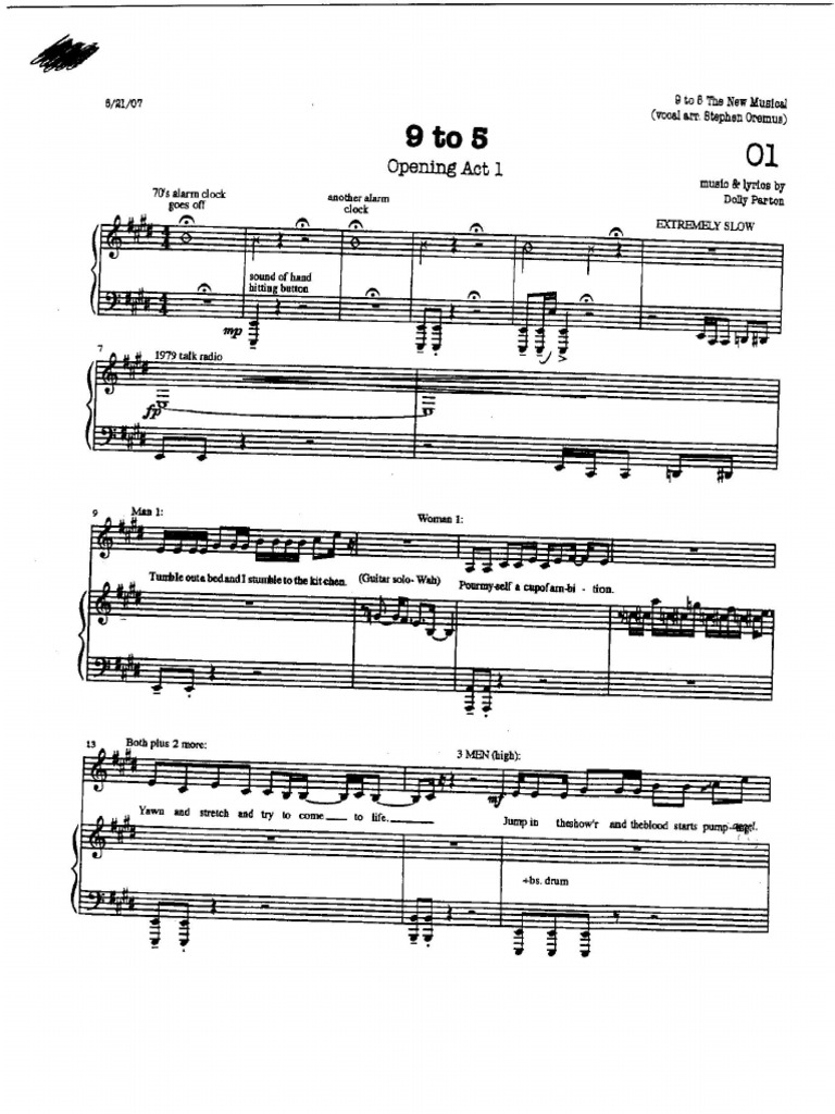 9 To 5 - The Musical - Vocal Score | PDF