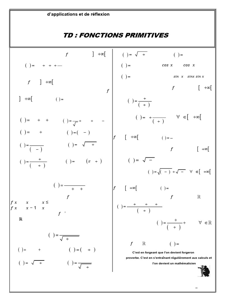 TD sur les Fonctions Primitives en Maths | PDF | Mathématiques