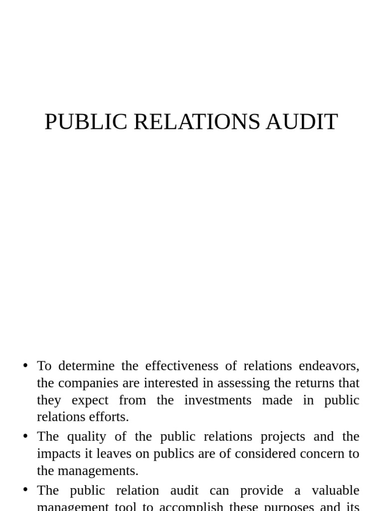 Public Relations Audit Guide | PDF