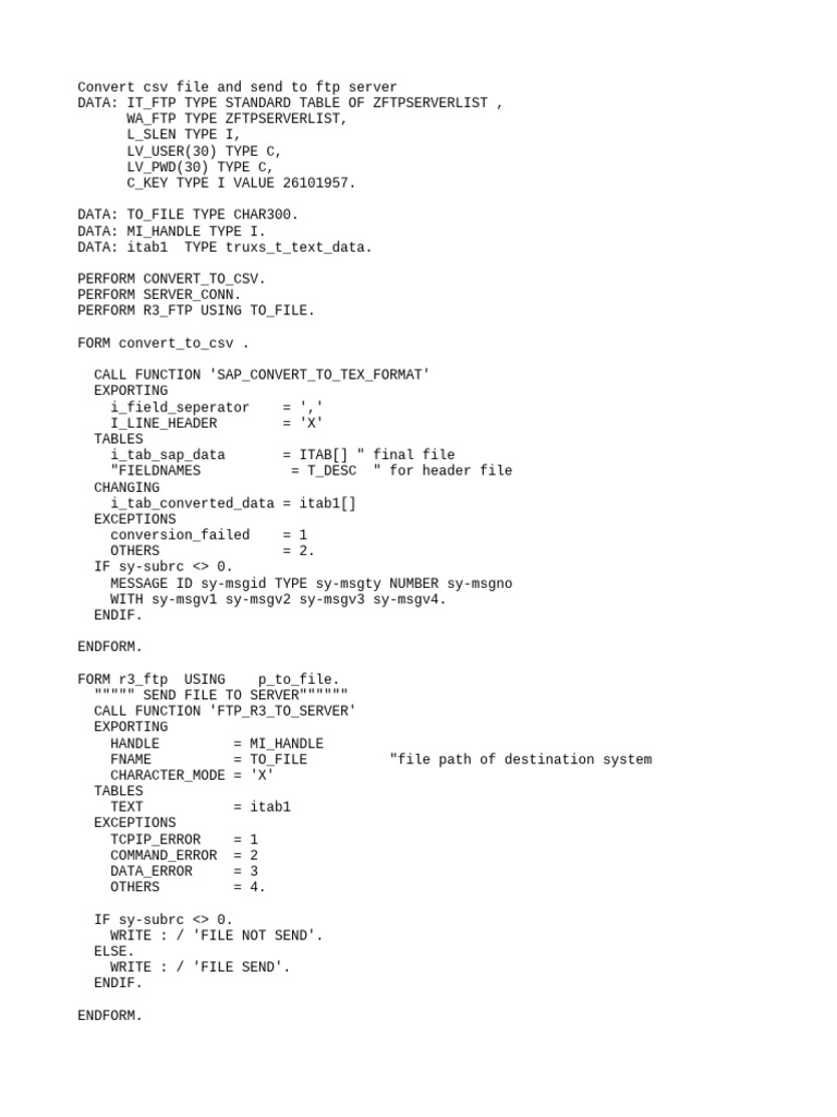 Convert CSV and Upload via FTP | PDF | File Transfer Protocol | Comma ...