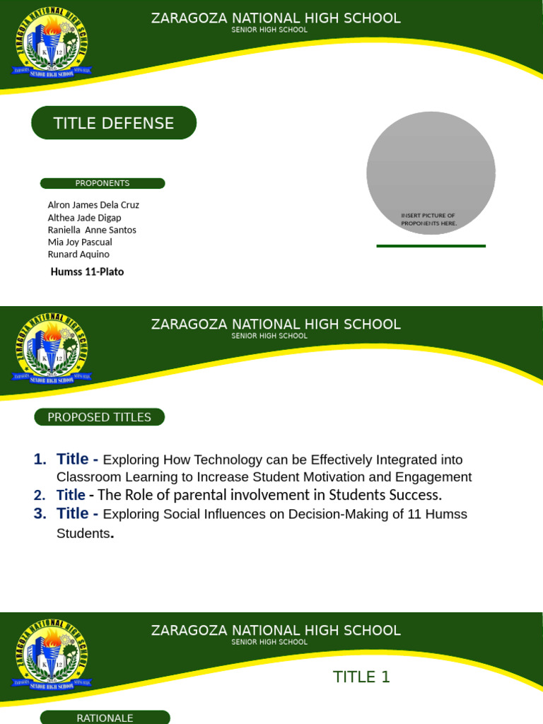 Title Proposal Template3 | PDF | Adolescence | Psychology