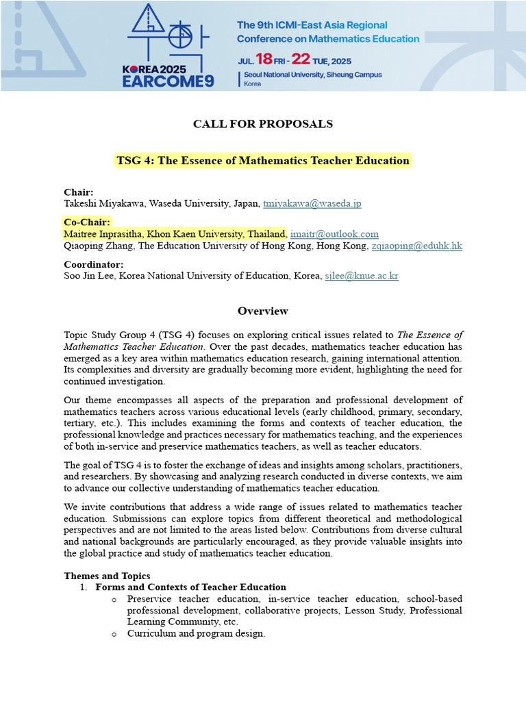 Mathematics Teacher Education Proposals | PDF