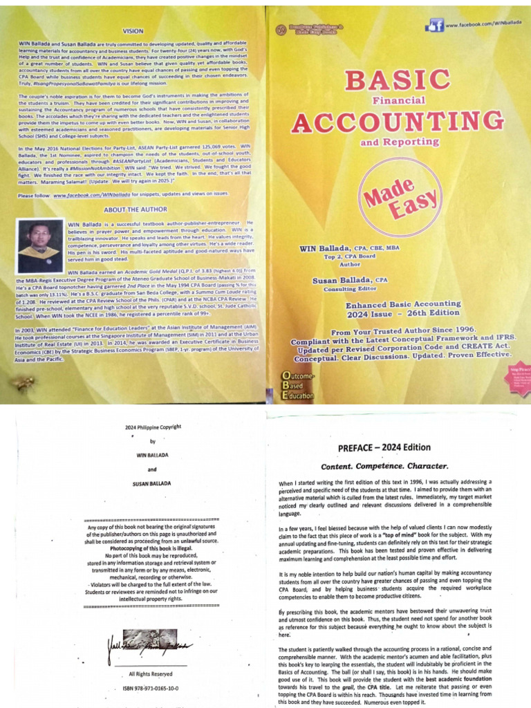 Basic Financial Accounting and Reporting 2024 Issue - 2024 Edition by ...