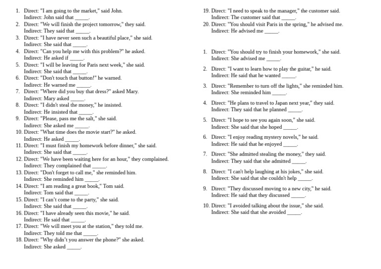 Bai tap reported speech pdf