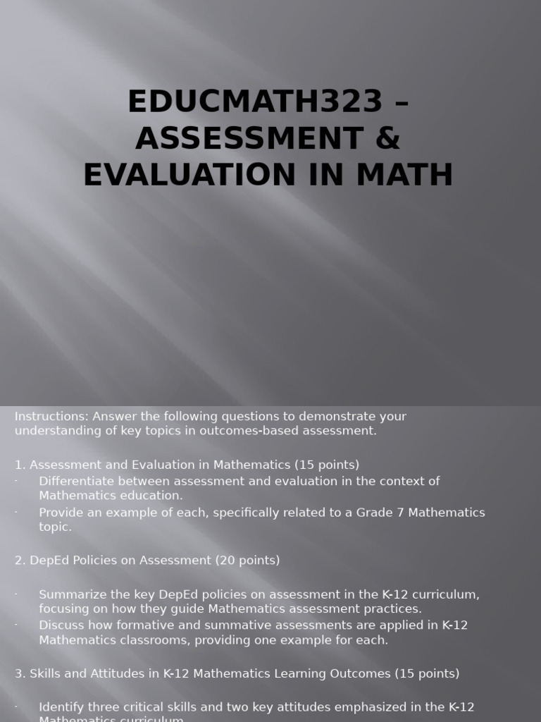 K-12 Math Assessment Strategies Guide | PDF | Educational Assessment ...
