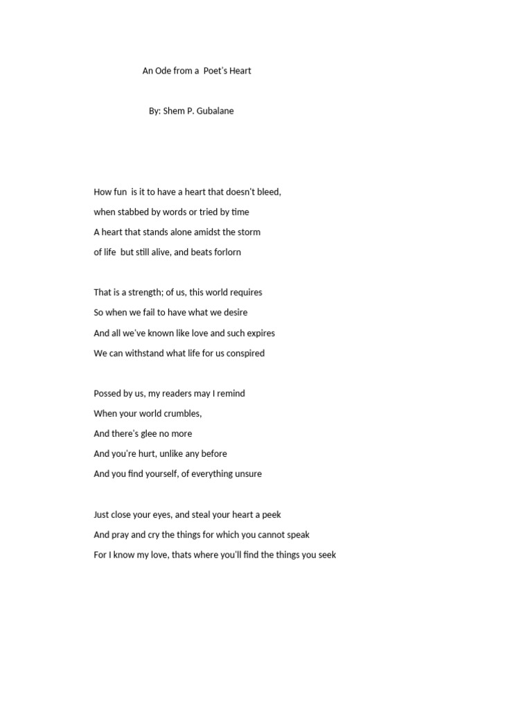 Poem For Newsletter | PDF