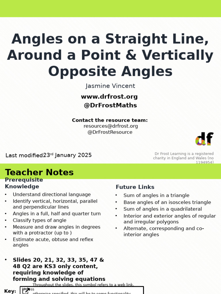 Angles on a Straight Line & Point | PDF | Triangle | Angle