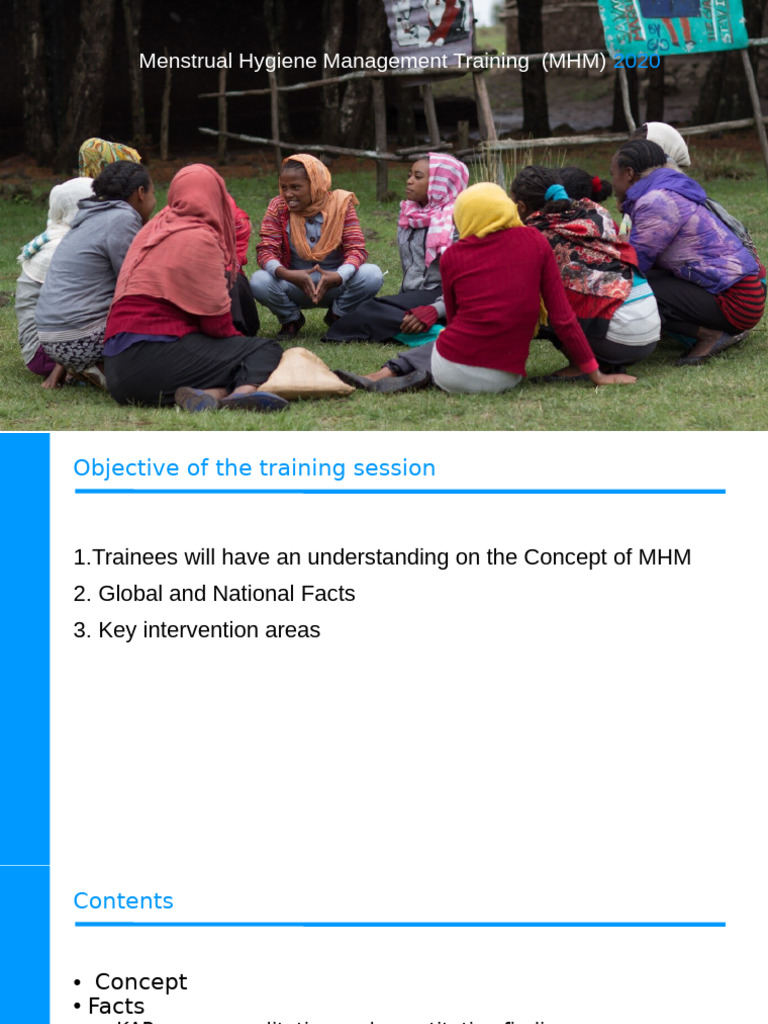 Menstrual Hygiene Management Training Overview | PDF | Menstruation ...