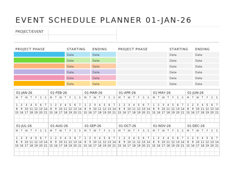 Event Schedule Planner 2026 | PDF