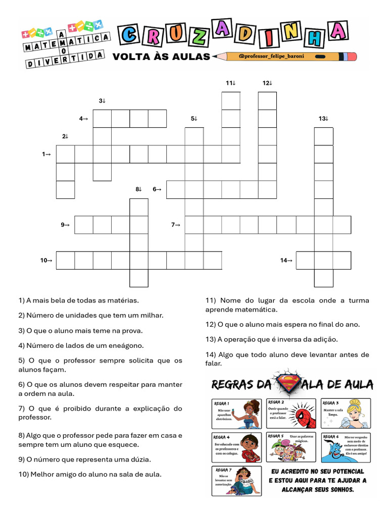 Cruzadinha: Volta às Aulas | PDF