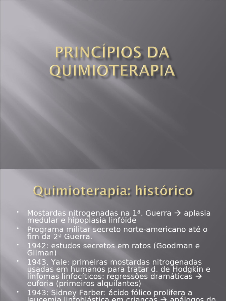 Evolução da Quimioterapia: História e Tipos | PDF | Quimioterapia | Linfoma