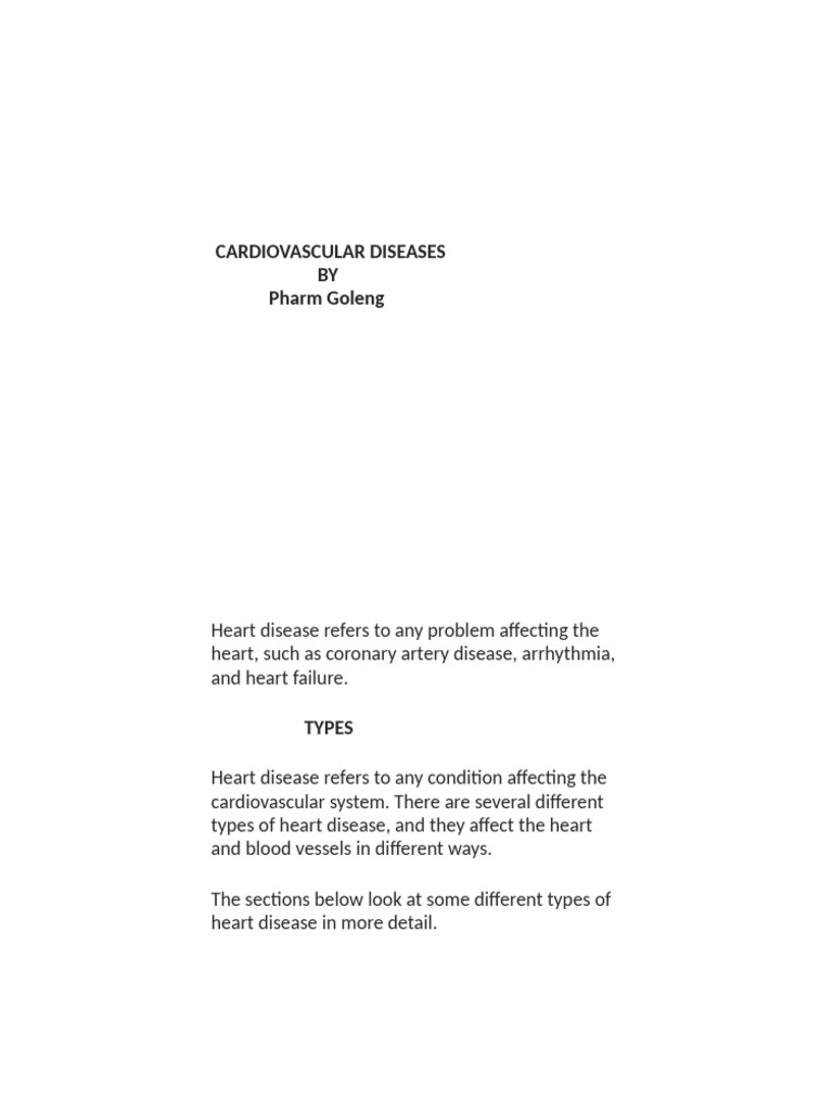 Types and Treatments of Heart Disease | PDF