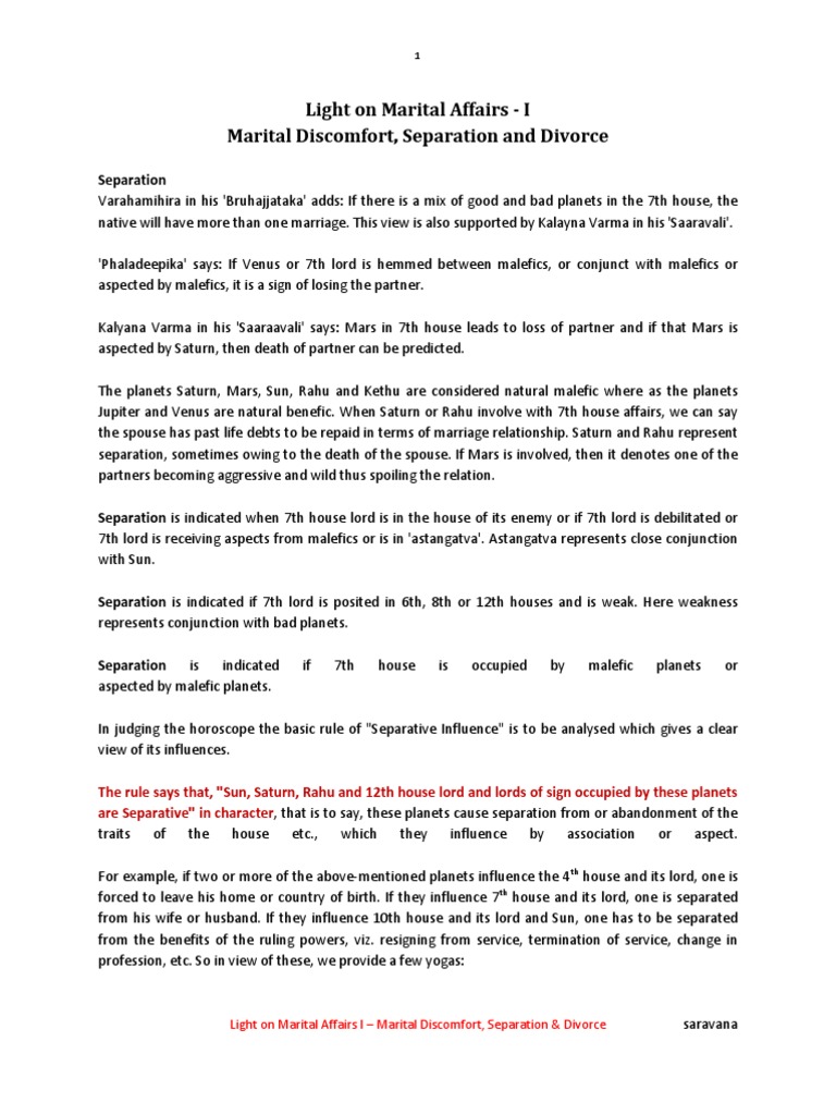 Astrology Insights on Divorce Factors | PDF | Planets In Astrology ...