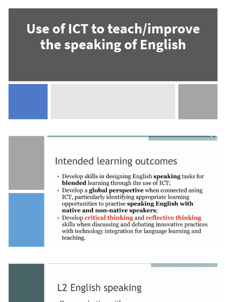 Enhancing English Speaking With Ict Pdf