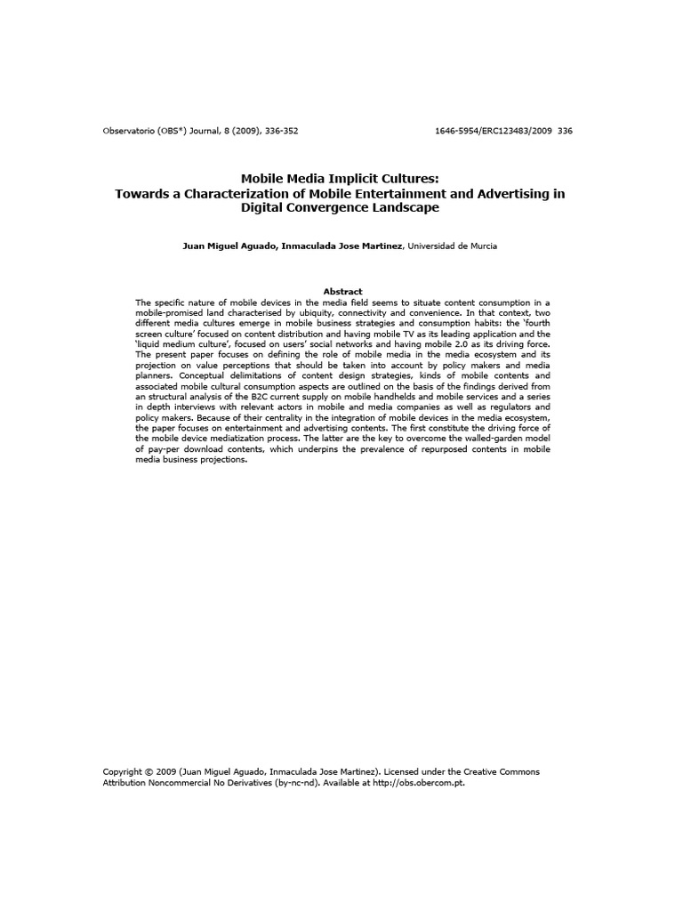 Mobile Media Implicit Cultures Towards A | PDF | Technological ...