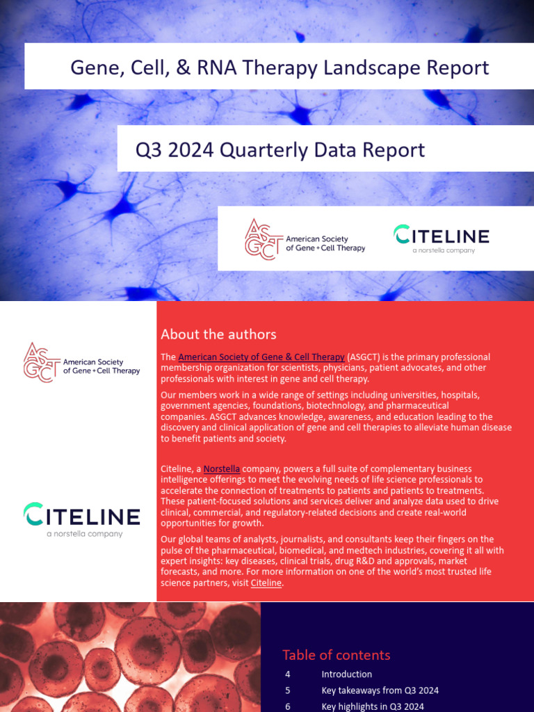 Q3 2024 Gene & Cell Therapy Insights | PDF | Gene Therapy | Lymphoma