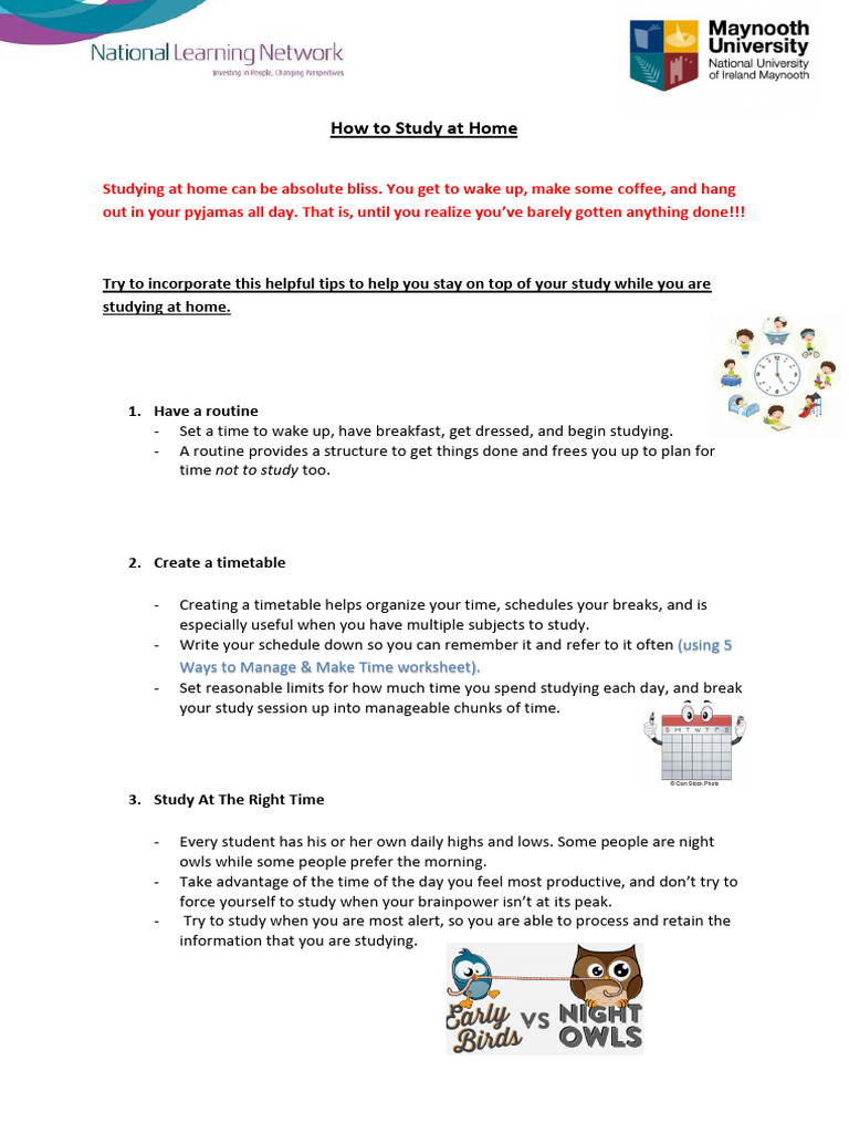 How to Study at Home | PDF