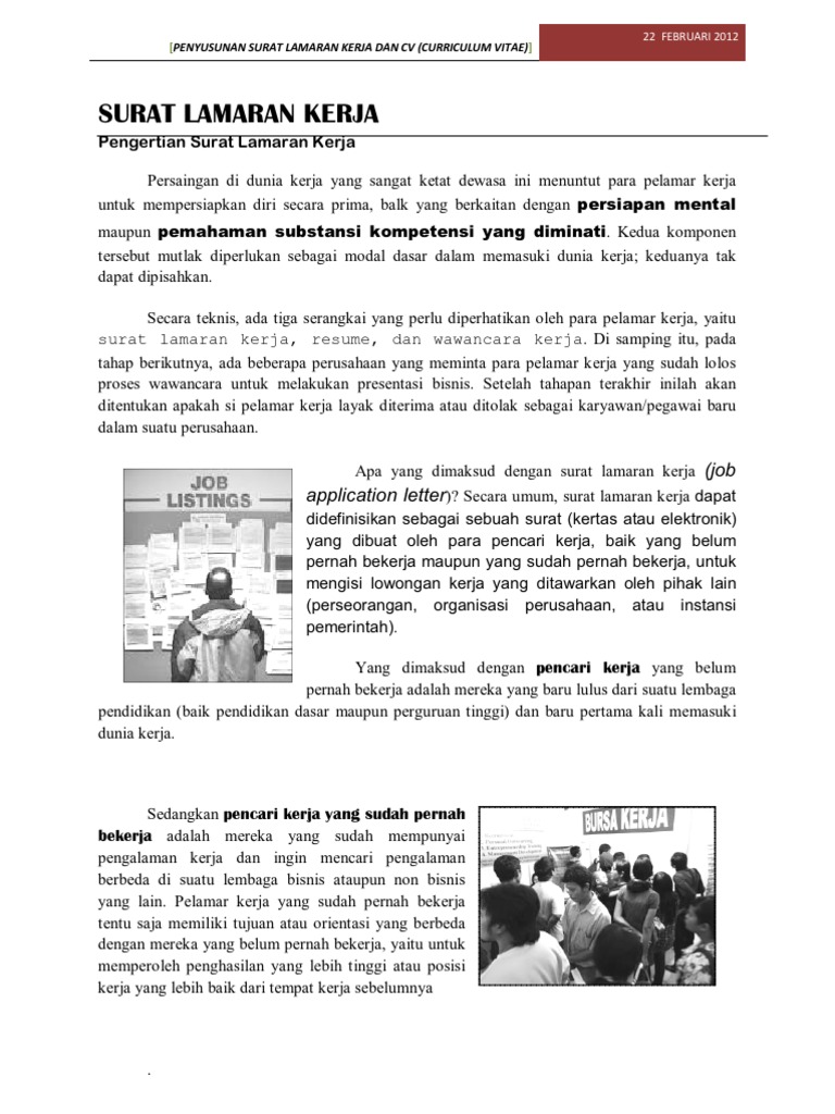Contoh Surat Lamaran Kerja Curriculum Vitae Cv Resume - Kumpulan Kerjaan