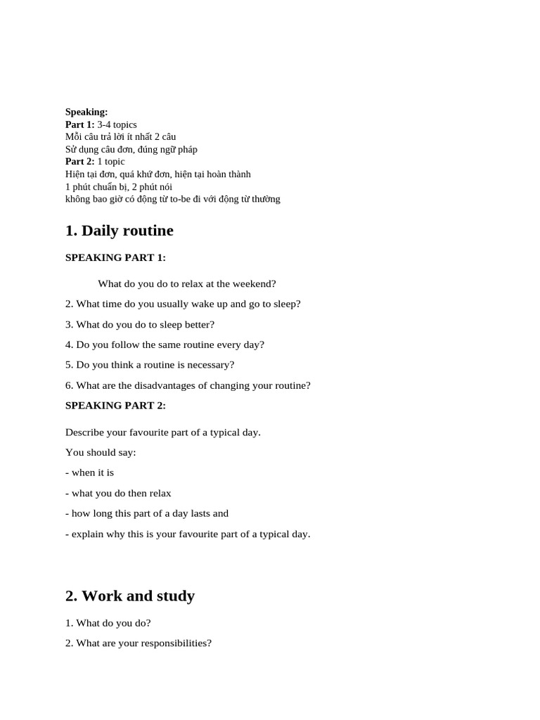 IELTS Speaking Topics and Tips | PDF