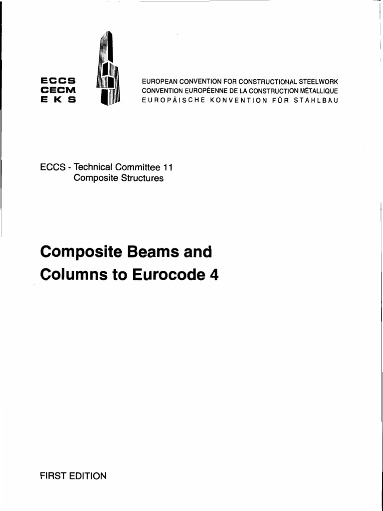 Composite Beams & Columns To Eurocode 4 | PDF | Beam (Structure) | Bending