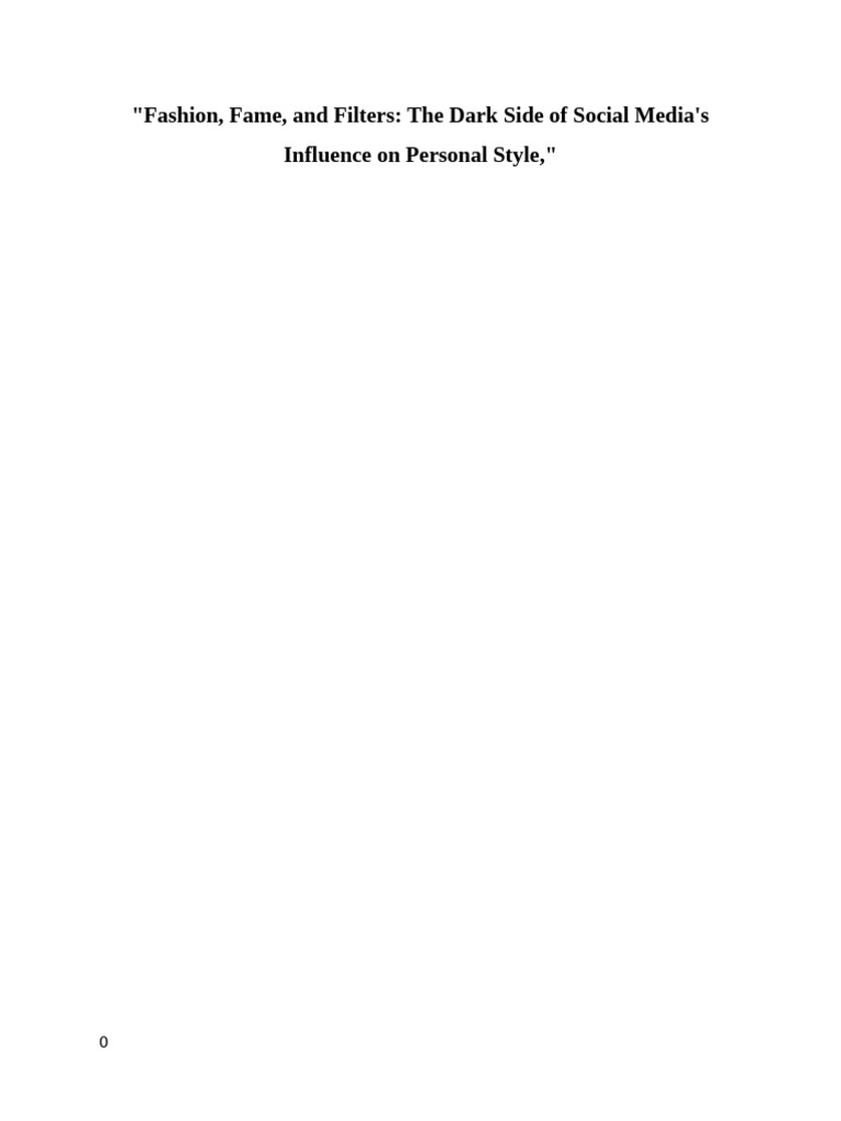 Social Media's Impact on Fashion Choices | PDF | Fashion | Behavioural ...