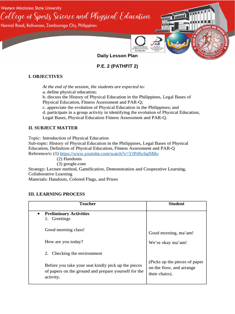 History of Physical Education in the Philippines | PDF | Physical ...