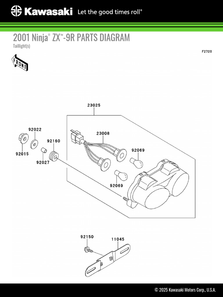 2001 Ninja® ZX™-9R Taillight(s) | PDF