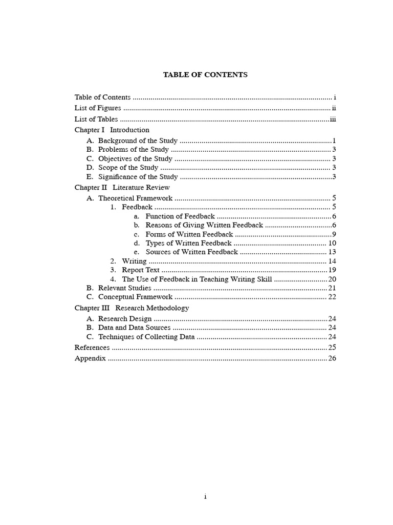table of contents md