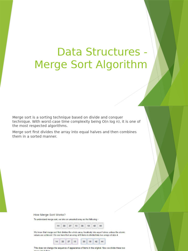 18d. Data Structures - Merge Sort Algorithm | PDF