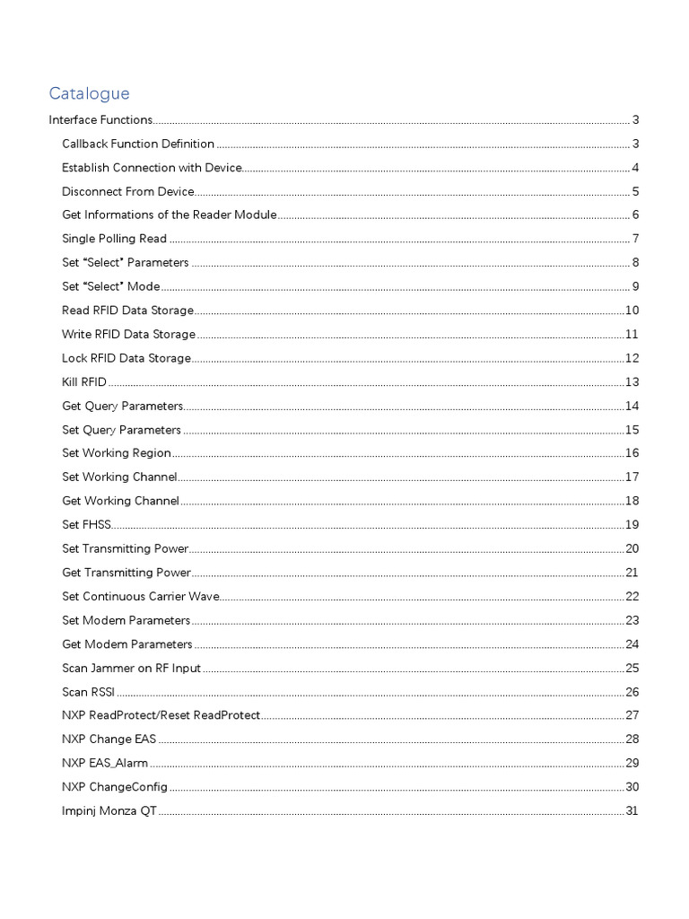 Document of Interface Functions | PDF | Radio Frequency Identification ...