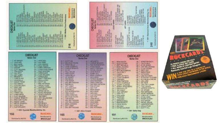 Rock Cards Checklist | PDF