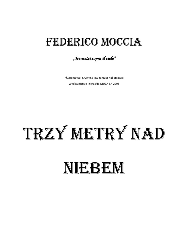 3 Metry Nad Niebem Ebook