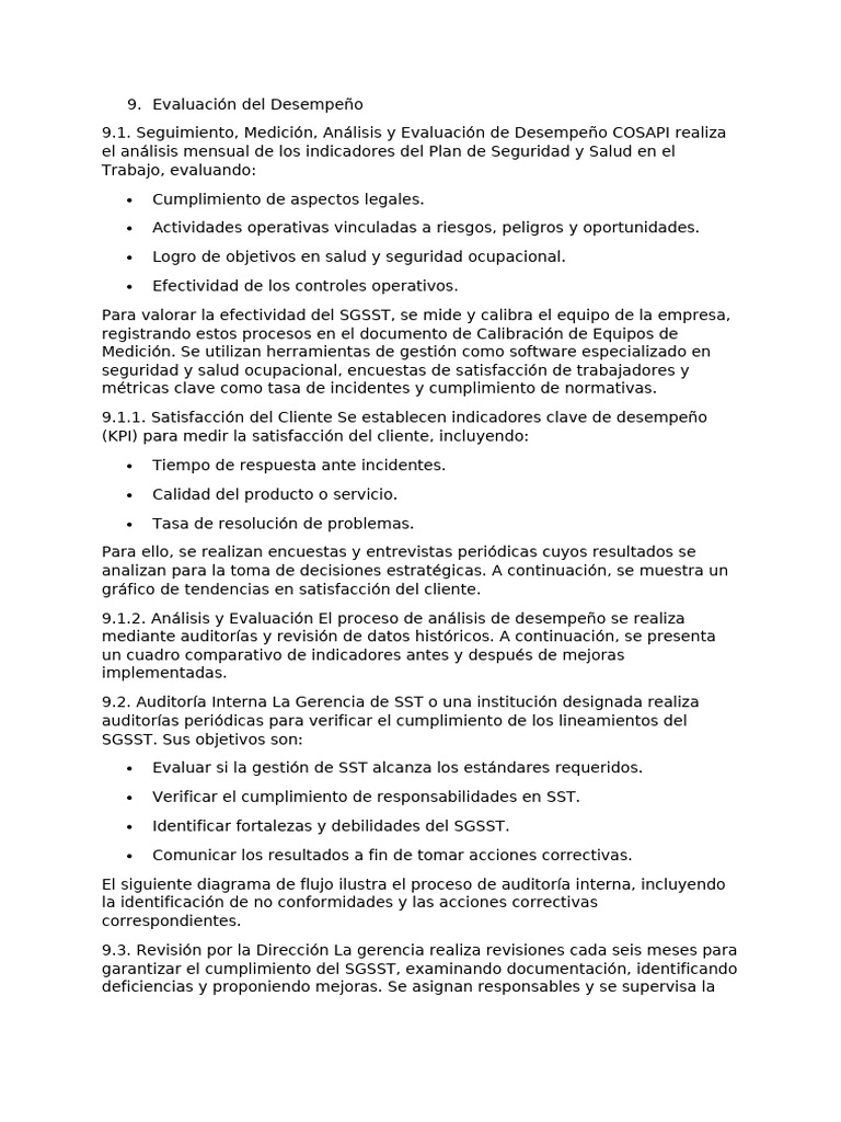 Evaluación y Mejora del Desempeño en SST | PDF | Indicador de ...