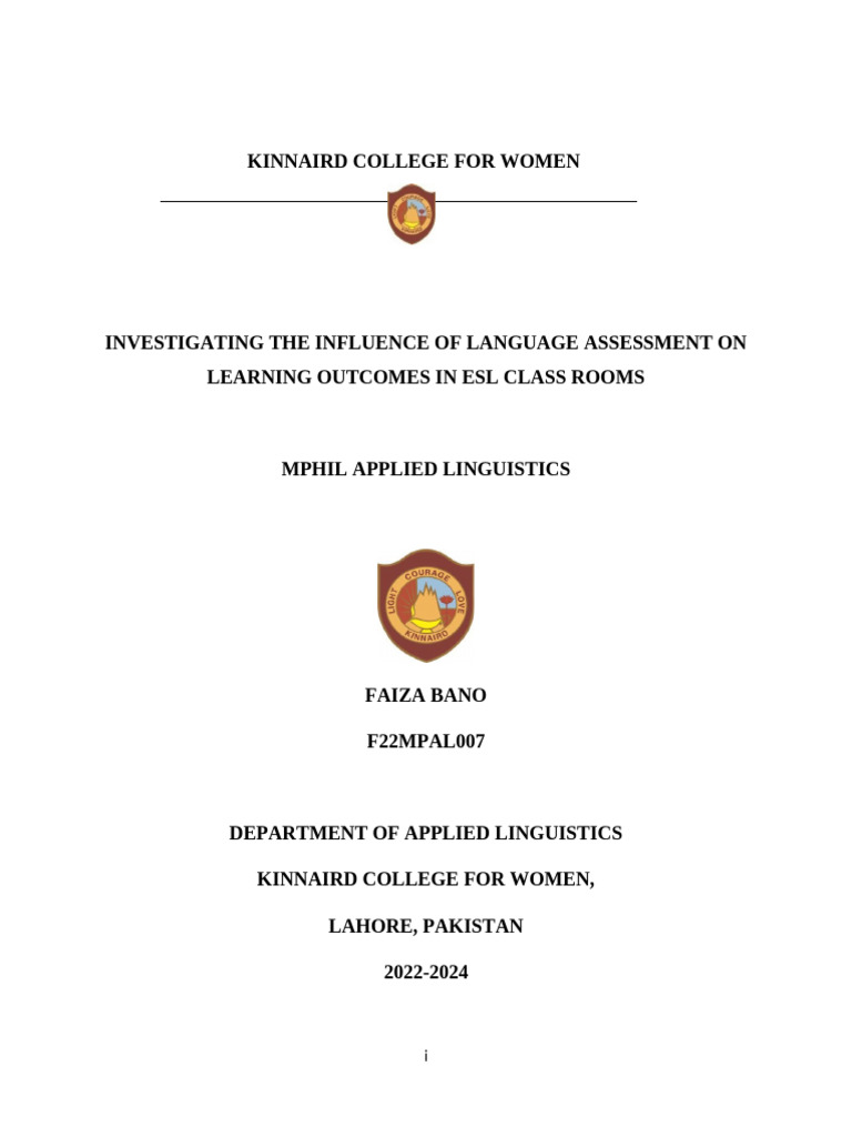 Esl Final Draft | PDF | Educational Assessment | English As A Second Or ...