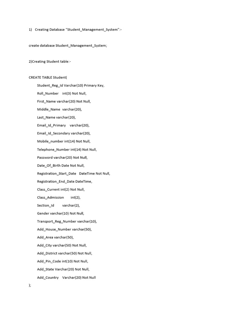 Student Management System Database Design | PDF | Computer Data ...
