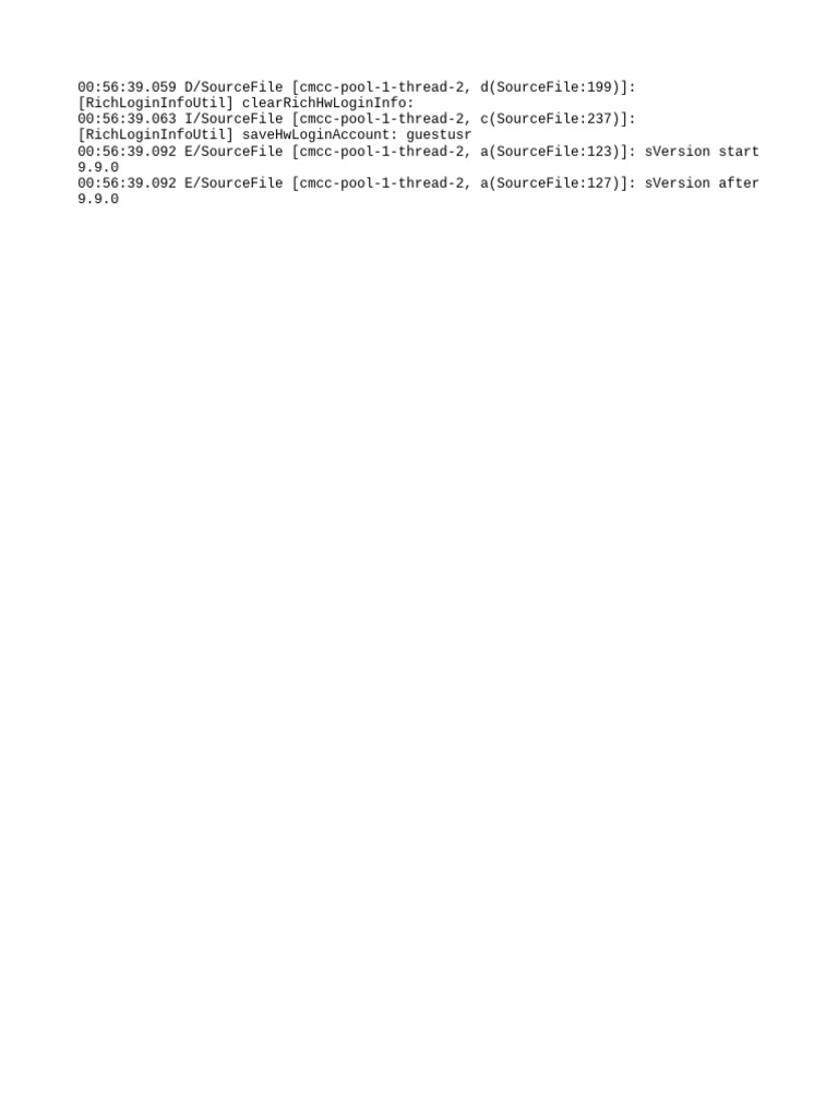 Debug Log: RichLoginInfoUtil Operations | PDF