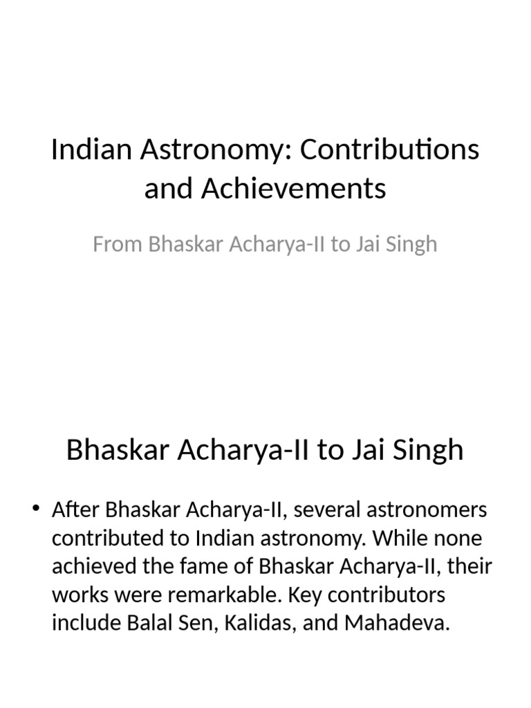 Indian Astronomy Contributions | PDF