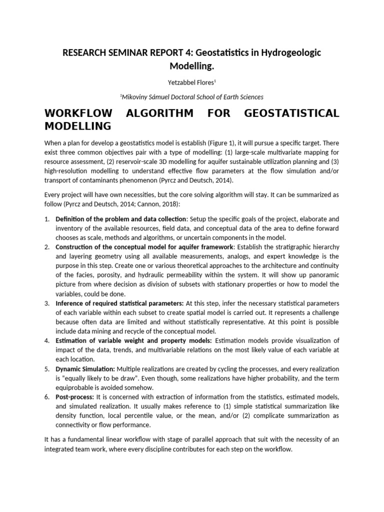 Geostatistical Modelling in Hydrogeology | PDF | Statistics ...