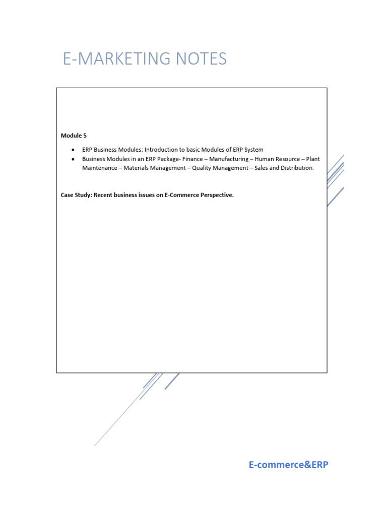 E-Commerce &ERP Notes Part-5 | PDF | Accounts Payable | Enterprise ...