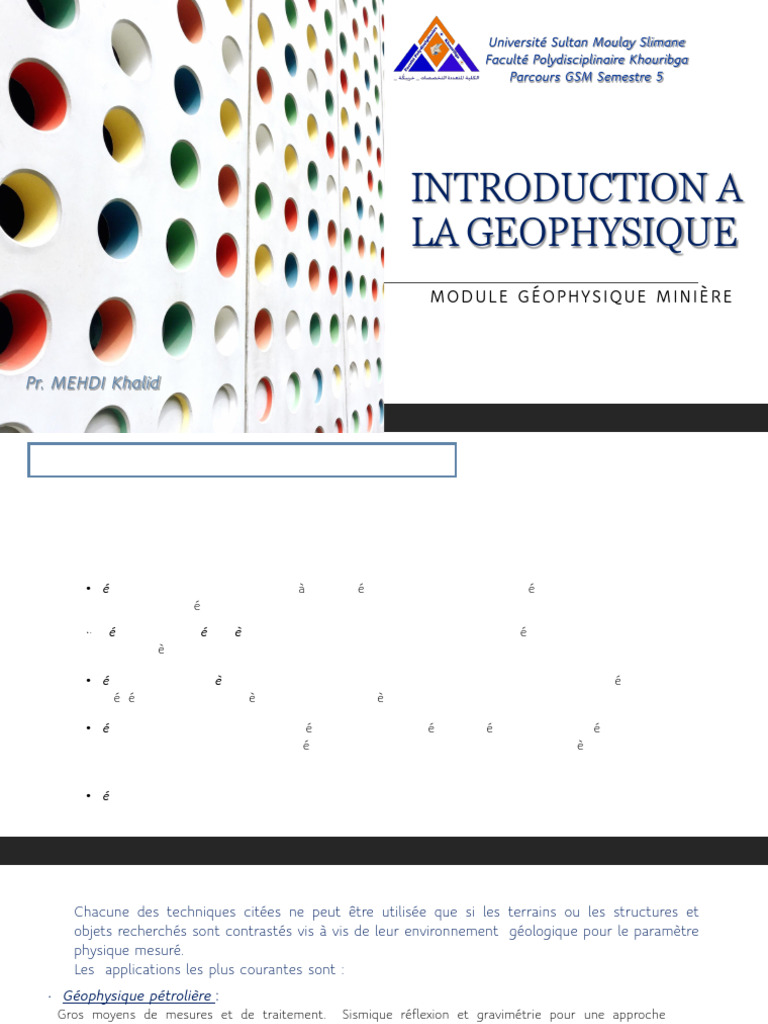 Introduction à la géophysique appliquée | PDF | Prospection sismique ...