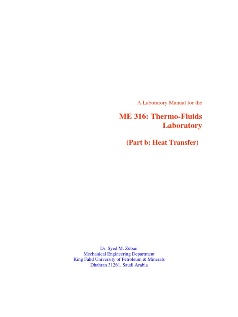 Heat Transfer Laboratory Manual | PDF | Thermal Conduction | Thermocouple