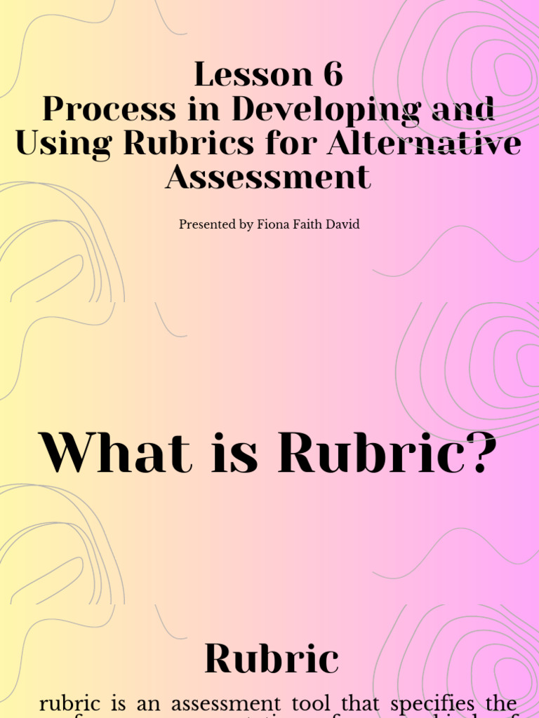 Rubrics for Alternative Assessment | PDF | Rubric (Academic ...