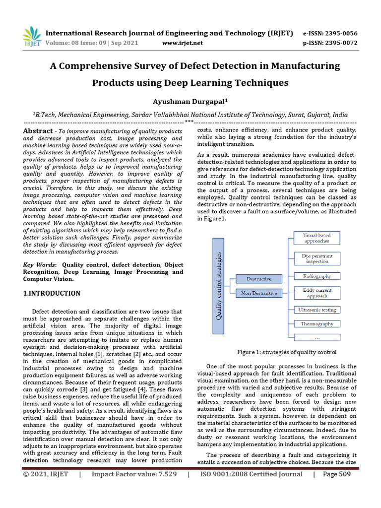 IRJET A Comprehensive Survey of Defect D | PDF | Deep Learning ...