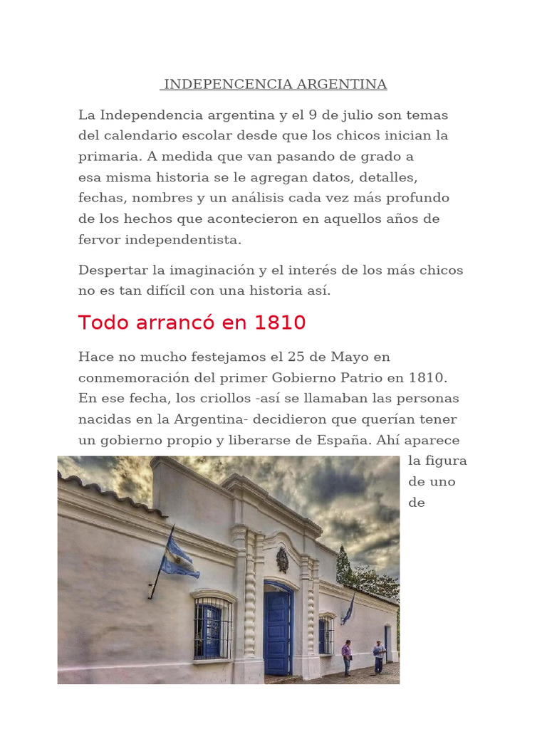 Historia de la Independencia Argentina | PDF | Argentina