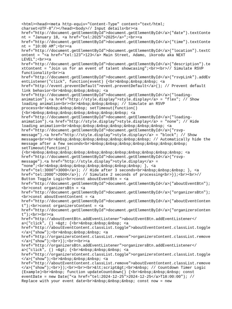 Event RSVP and Countdown Script | PDF | Computing | Software