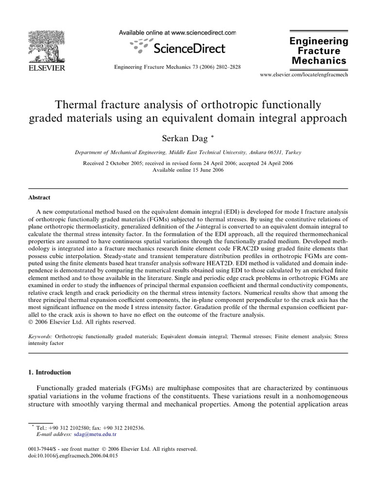 Thermal Fracture Analysis of Orthotropic Functionally Graded Materials ...