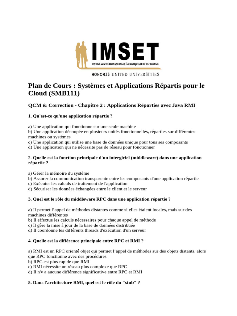 Applications Réparties avec Java RMI | PDF | Middleware | Programmation ...