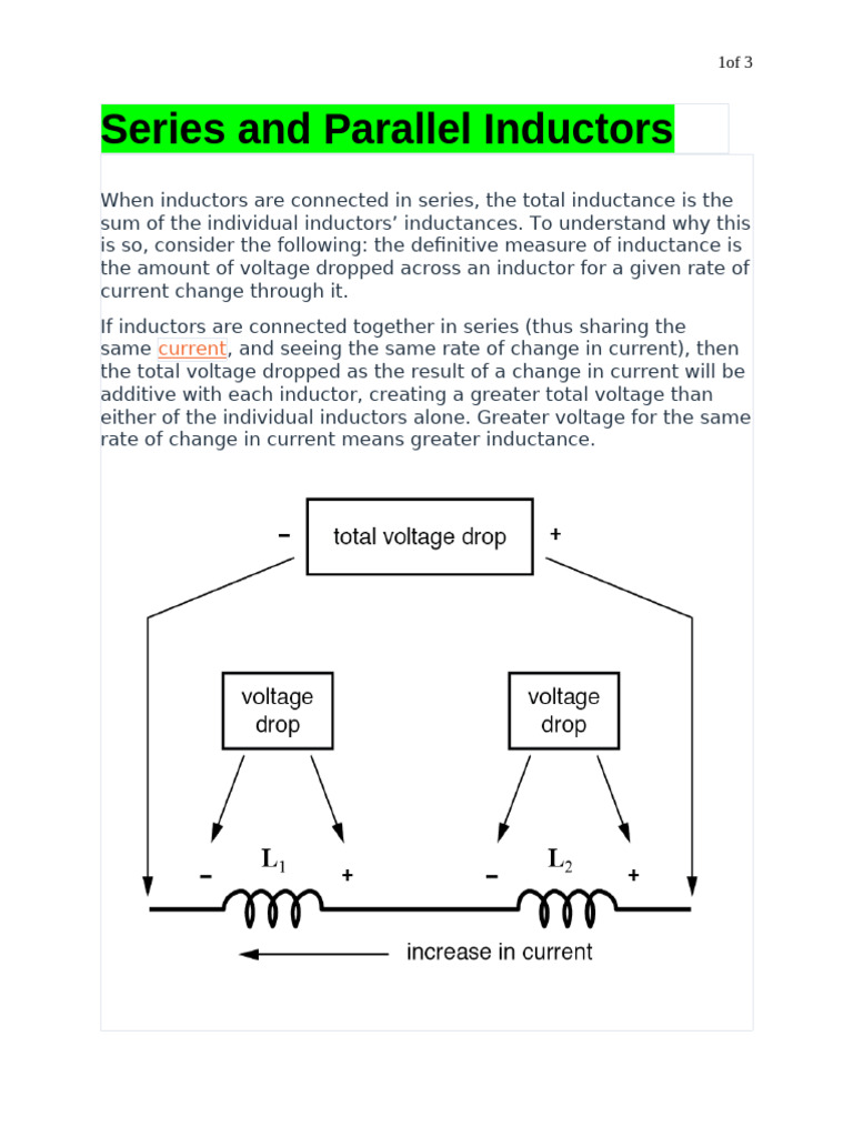 Series and Parallel Inductor Basics | PDF