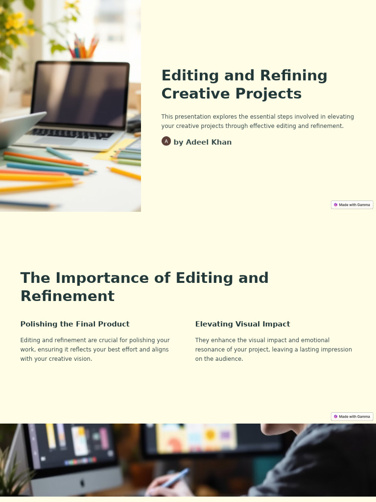 Editing and Refining Creative Projects | PDF